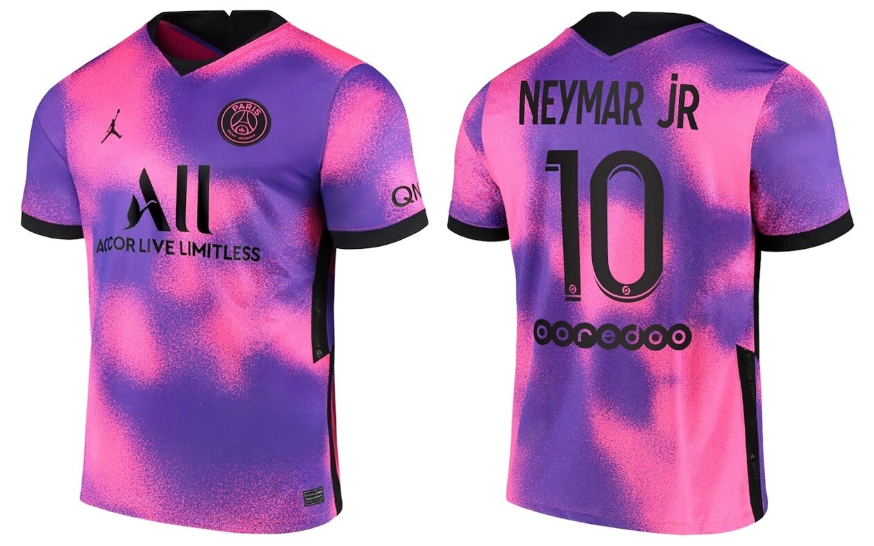 NIKE PSG 20-21 ジョーダン 4th ユニフォーム ネイマール NIKE パリサンジェルマン 20/21 ユニフォーム 4th 半袖
