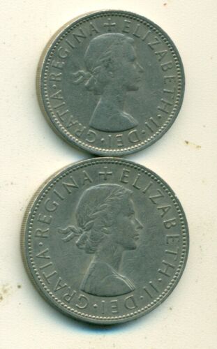 2 LARGE COINS from GREAT BRITAIN - 2 SHILLING & HALF CROWN (BOTH DATING 1963)