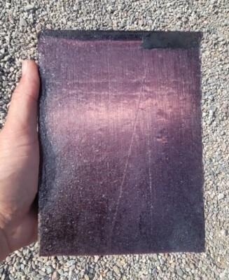 Fiber Optic Glass DARK PURPLE Block LONG 6.5'' Slab Flint Knapping Arrowhead 3.8#