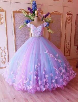 Princess Quinceanera Dresses Off The Shoulder Applique Sweet 16 Party Prom Gowns