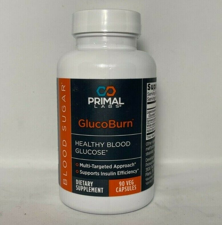 Primal Labs GlucoBurn 90 Capsules Healthy Blood Glucose Sugar - New/Sealed