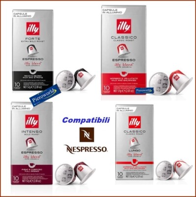 100 ILLY Espresso Coffee Compatible Capsules with Nespresso Machine Pods 4 flav.