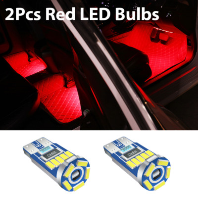 2 Pcs Fit For Scirocco 2008-on Footwell LED Light Bulbs Red 15 SMD Error Free