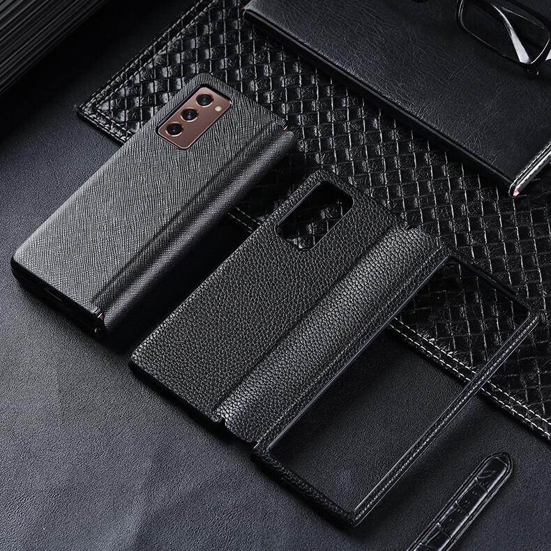 For Samsung Galaxy Z Fold 2 5G, Luxury Flip Leather Wallet 360° Full Cover Case eBay