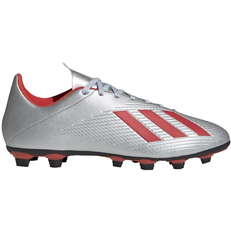adidas Men's X 19.4 FXG Soccer Cleats Silver/Red/Black BX 67