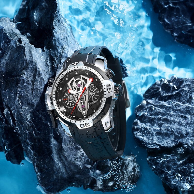 Pre-owned Reef Tiger Mens Luxury Watches Automatic Mechanical Wristwatch 10bar Luminous