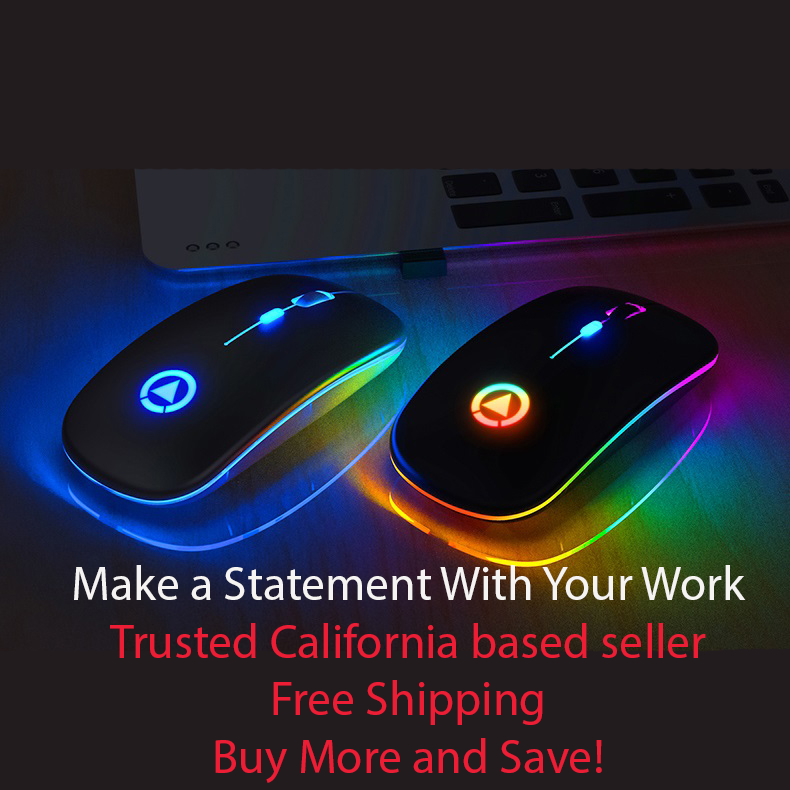 Slim Light-up Rechargeable Led 2.4ghz Optical Free Usa Shipping