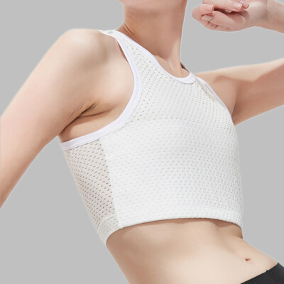 Stretchy Sports Bra Vest Tank Top Women Net Chest Breast Binder Tomboy Ftm