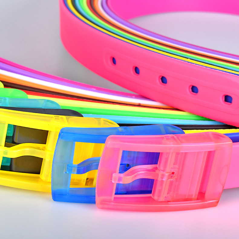 Adjustable Cut to Fit Rubber Plastic Jelly Silicone Casual Belt With Buckle USA