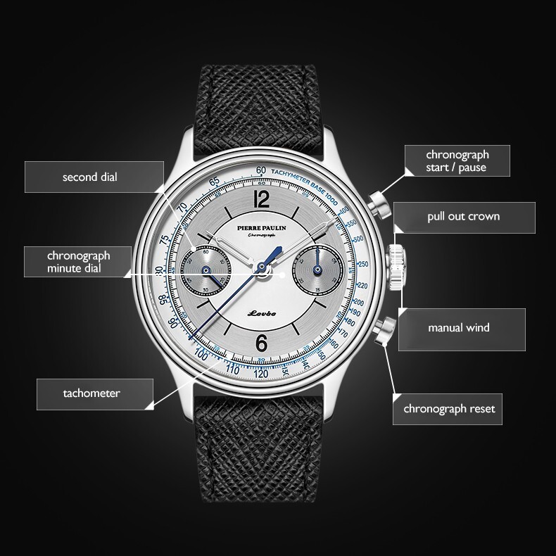 Pre-owned Merkur Men Chronograph Watch 40mm Pilot Manual Wind Mechanical Wristwatch St2901