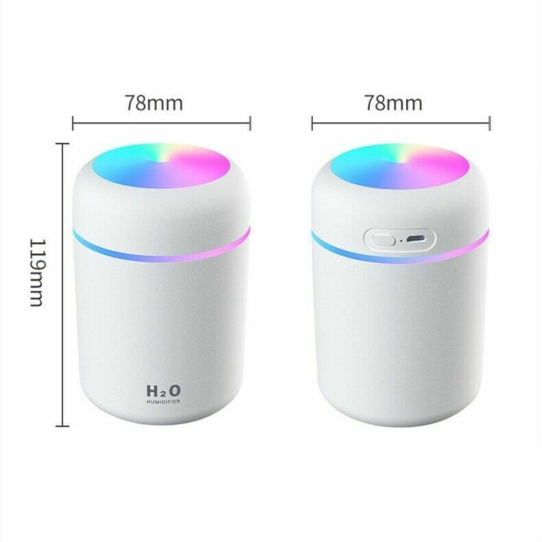 USB MINI CAR HUMIDIFIER AIR PURIFIER FRESHENER LED AROMA ESSENTIAL OIL DIFFUSER