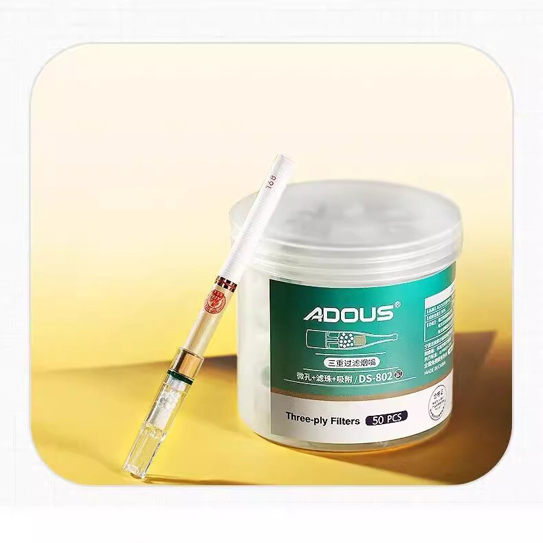 Adous 100 Pcs Triple filtration Cigarette Filter Tips Bulk Filter Out Tar & Nic