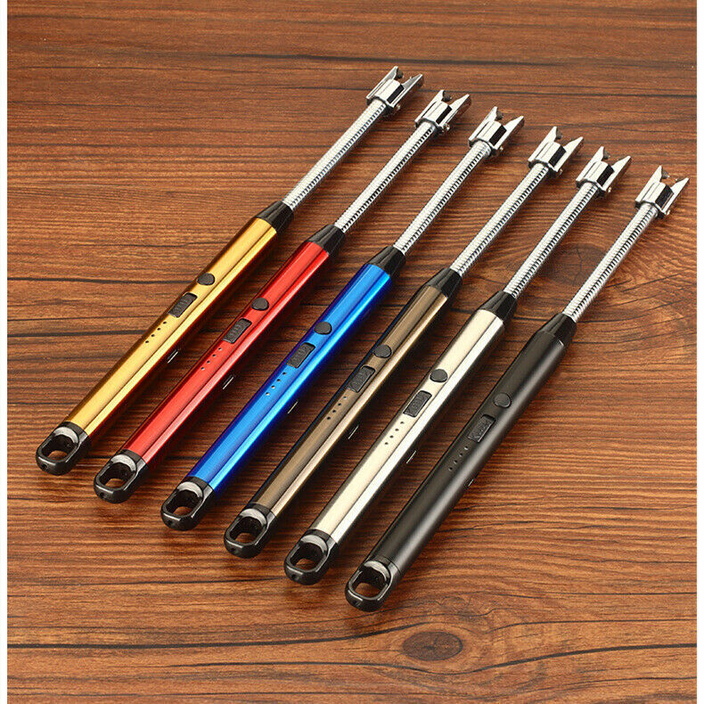USB Rechargeable Electric Windproof Lighter Candle Lighters BBQ Arc Long