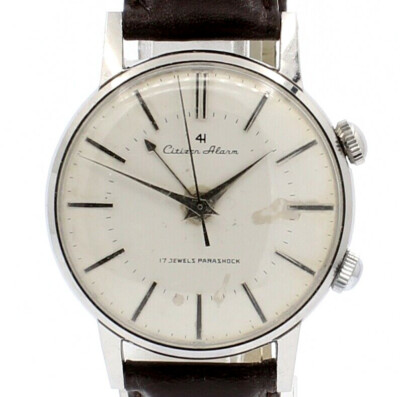 CITIZEN ALARM 17JEWELS PARASHOCK シチズン Citizen Alarm Vintage Stainless Steel 17 Jewels Manual
