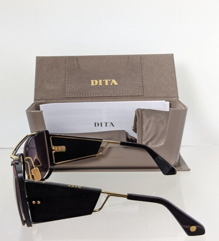 Pre-owned Dita Authentic  Sunglasses Souliner - Two Dts 136-64-03 Black & Gold Frame In Gold & Black