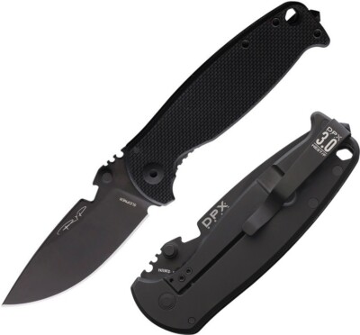 DPx Gear HEST 3.0 Folding Knife 3.13'' Sleipner Tool Steel Blade Black G10 Handle