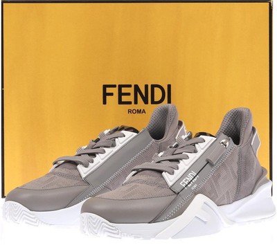 НОВЫЕ МУЖСКИЕ КРОССОВКИ FENDI ROMA СЕРЫЕ С ЛОГОТИПОМ FF ZUCCA 7/US 8