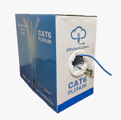 Cat 6 Plenum Solid Ethernet UTP 1000ft Cable Blue, Black, Yellow, White & Green