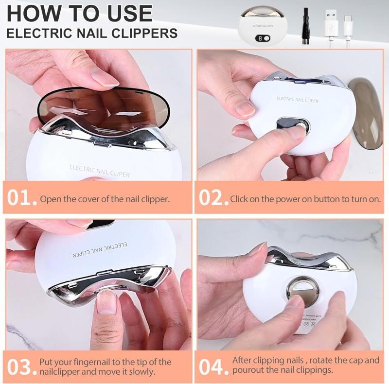 Electric Toe Nail Clippers Light Portable Trimmer Nails Cutter USB Rechargeable