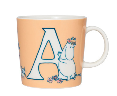 Moomin ABC Mug 40cl - Letter A - Arabia Finland Porcelain Mug by Tove Jansson