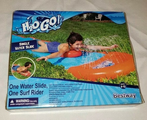 Bestway H2O GO! 18ft Single water slide w/Rider Ages 5-12 drench pool NWT