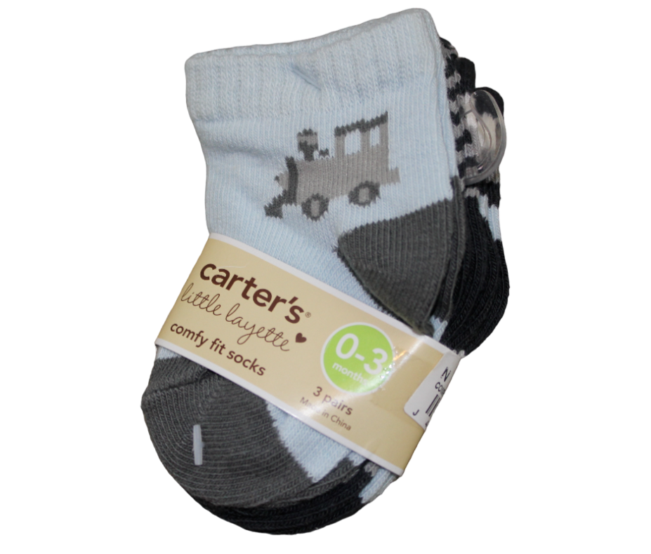 Blue Gray 3-pack Baby Infant Boys Size 0-3 Months Nwt