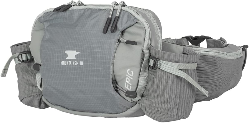 Epic Lumbar Small Waist and Fanny Pack, Running, Hiking, Cycling, Travel, and Outdoor Sport Activities with Dual Water Bottle Pockets, Moon Mist Grey