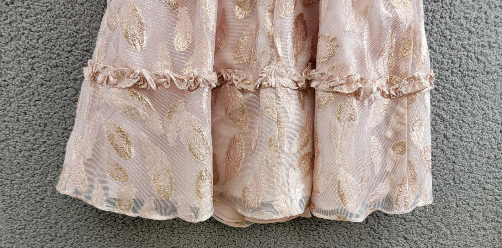 Rare Editions Puff-Sleeve Burnout Organza Dress Little Girls' 6 Blush Back Zip - Picture 14 of 17