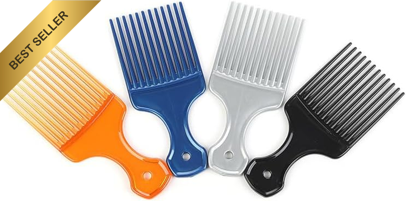 Wide Tooth Afro Hair Pick Combs, 4Pcs Curly Hair Afro Pick Wide Tooth Hair Pick,