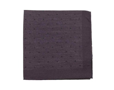 

Серый и черный нагрудный платок Kiton из смеси шерсти и шелка в горошек ручной работы в Италии