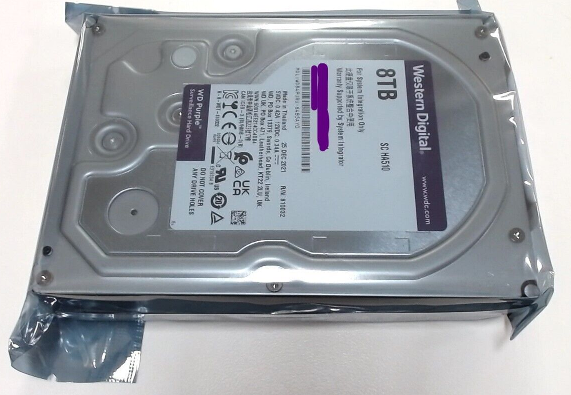 Western Digital 8TB WD Purple Surveillance Internal Hard Drive HDD - SATA 3.5"