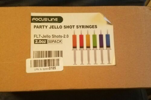 50 PACK JELLO SHOT SYRINGES INJECTORS IN-JECTOR BAR PARTY UP TO 2 OUNCE 2oz FILL