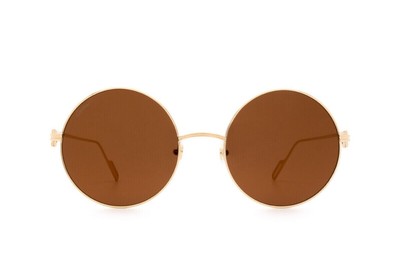 Pre-owned Cartier Ct0156s-002-56 Gold Gold Brown