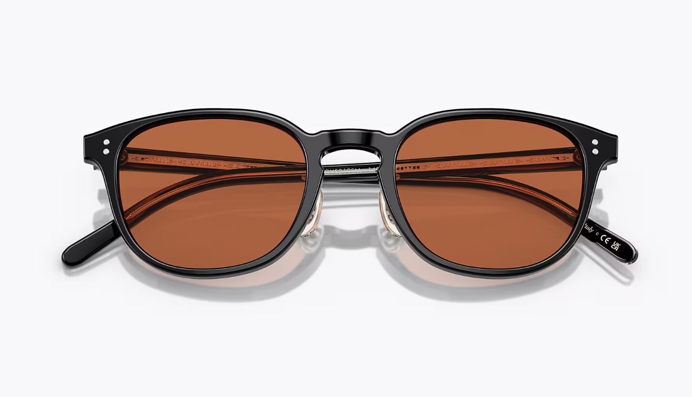 Pre-owned Oliver Peoples Fairmont 49mm Sun In Black/persimmon Msrp$546 Mcconaughey's Fav In Orange