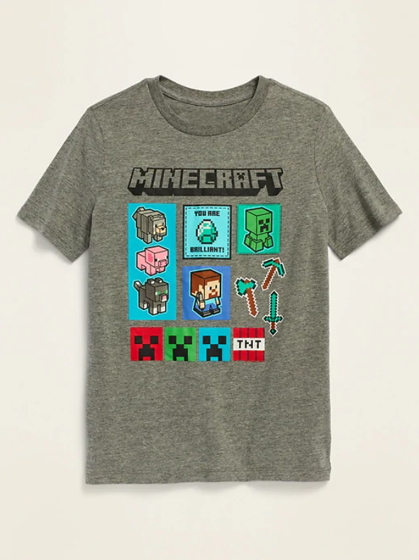 Футболка NWT OLD NAVY для мальчиков Minecraft You are Brilliant Creeper Steve L 10 12