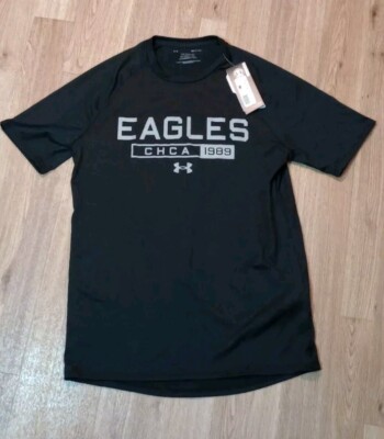 Under Armour Shirt Mens Small Black Tech Tee Eagles Performance Short Sleeve NWT