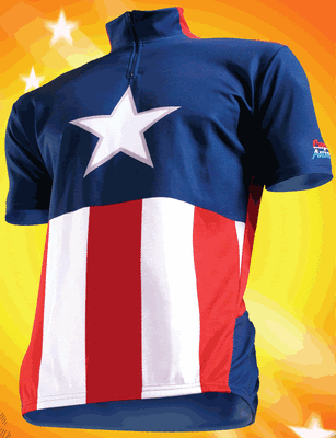 CAPTAIN AMERICA BIKE SHIRT Marvel Comics Pure Hero Cycling Jersey S M L
