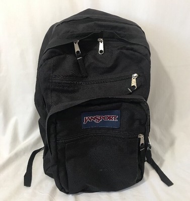 Black JanSport Big Student 34L Backpack Multi Pocket Zippers Water Holder Heavy