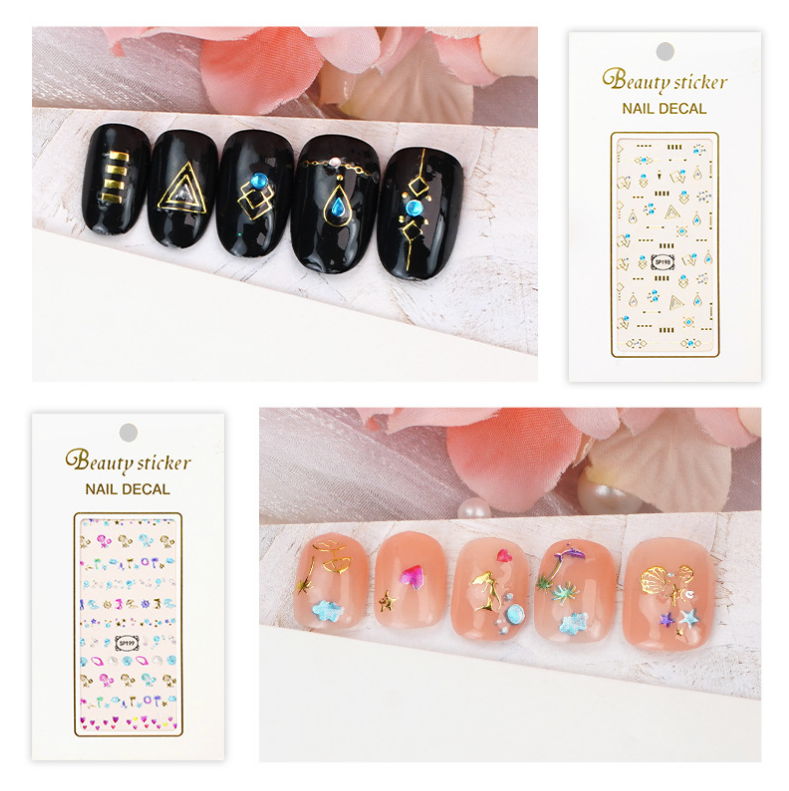 3D Nail Art Beauty Decal Sticker Adhesive Flower Moon Star Heart Mermaid Jewelry