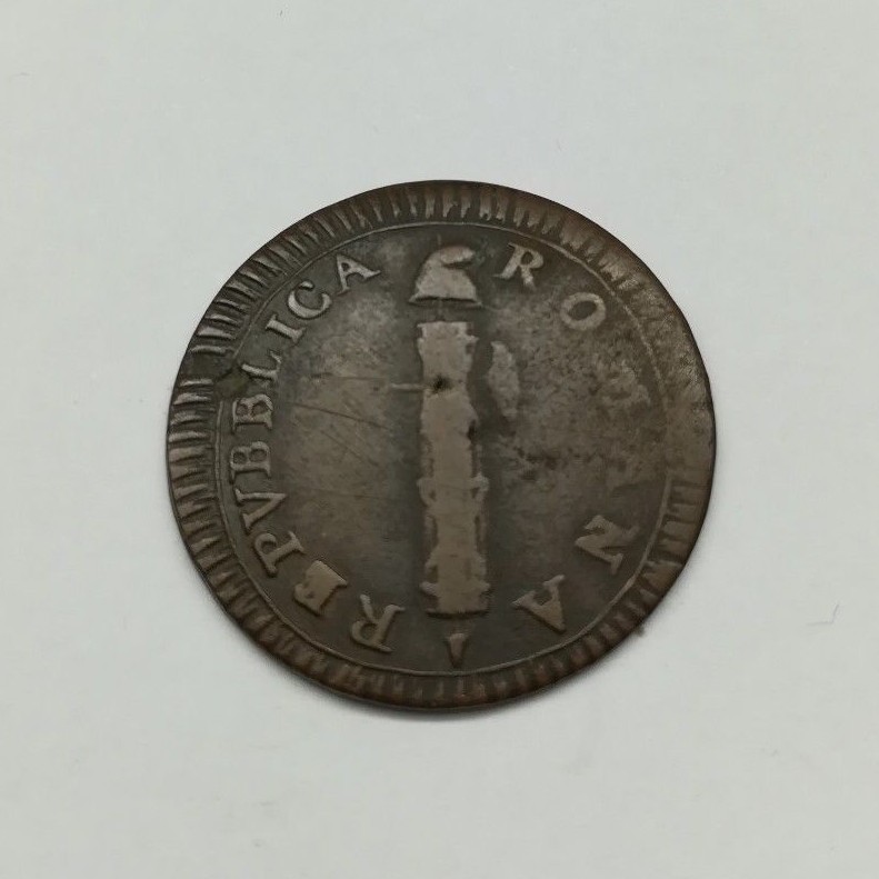 Repubblica Romana. Roma Mezzo Baiocco Senza Data Bronzo