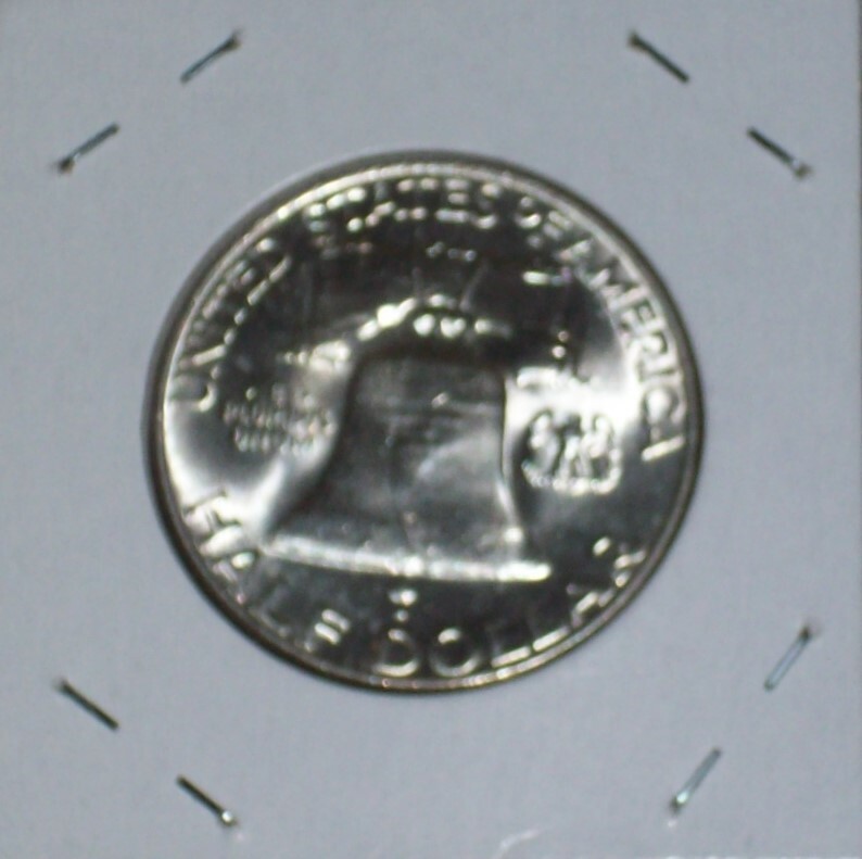 1959-P FRANKLIN SILVER HALF DOLLAR! VERY CHOICE BU! BLAST WHITE BEAUTY!  (#20)