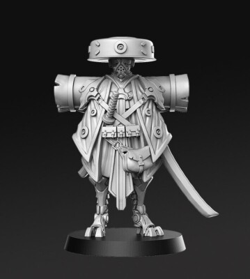 Kanbei Robot Samurai Sci-Fi Miniature DnD 5E Tabletop RPG Pathfinder