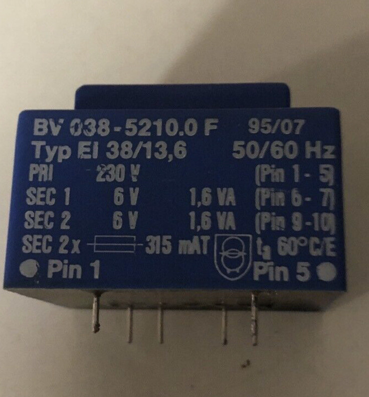 Era Print Trafo El 38/13,6 230v Auf 2x 6v 50/60hz Neu Bv 038-5210.0 F