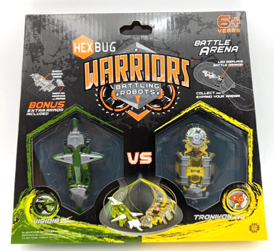 Hexbug Warriors Battle Stadium with Battling Robots Viridia vs Tronikon  New NIB