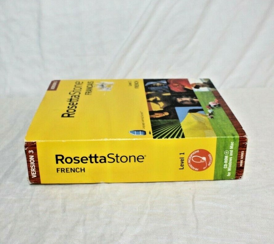 NIB Rosetta Stone French Version 3 Level 1 With Headphones Retail $209.00
