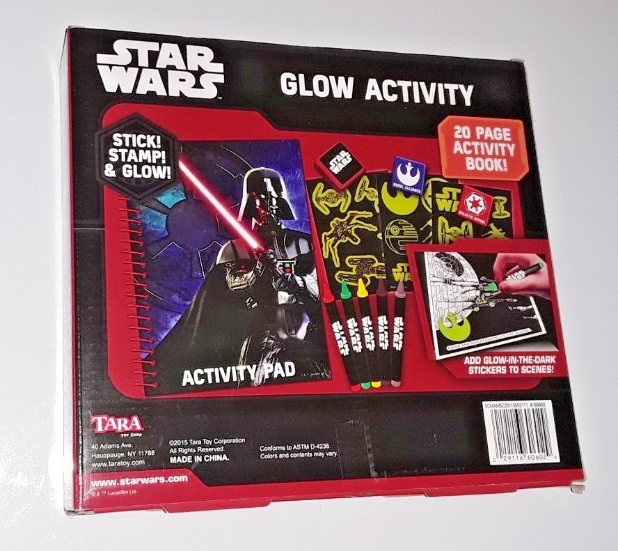 New Tara Disney 2015 Star Wars 20 page Activity Book GlowActivity FactorySealed