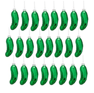 24 Stück Weihnachtsgurke Glas Gurke 11 cm Baumschmuck Anhänger Christmas Pickle