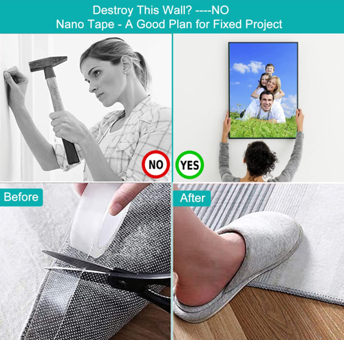 Nano Double Sided Tape Heavy Duty, Multipurpose Removable Mounting Adhesive Grip