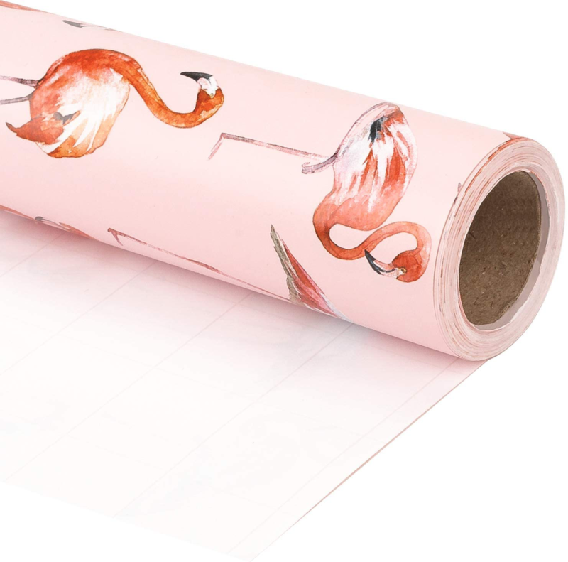 Roll - Flamingo Design With Cut Lines For Birthda