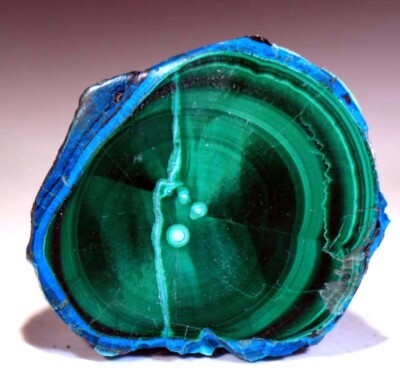 2'' Top Quality Polished Malachite Chrysocolla Stalactite Slice, Congo! CR109